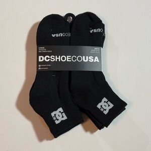 DC Shoe CO. Athletic Cushioned Mid-Crew Skateboard Socks 8 pair pack black